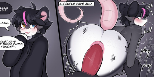 anal anal_penetration anthro blush clothing duo eyewear faceless_character fa...