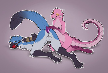 anal anal_orgasm anal_penetration anthro anthro_on_anthro areola arms_tied ba...