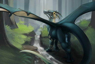 animal_genitalia blue_body blue_claws blue_horn blue_knot blue_penis blue_sca...