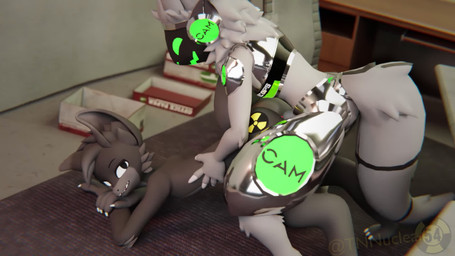 anal anal_penetration animal_genitalia animal_penis anthro armor balls biped ...
