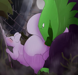 anal anal_penetration balls black_body blush duo feral genitals looking_pleas...
