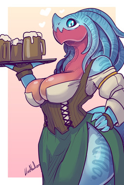 anthro big_breasts biped bottomwear breasts clothed clothed_anthro clothed_fe...