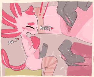 2_penises ambiguous_gender animal_genitalia animal_penis anthro biped blush b...
