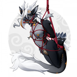 arms_tied bdsm bent_legs bit_gag bondage bound chastity_cage chastity_device ...