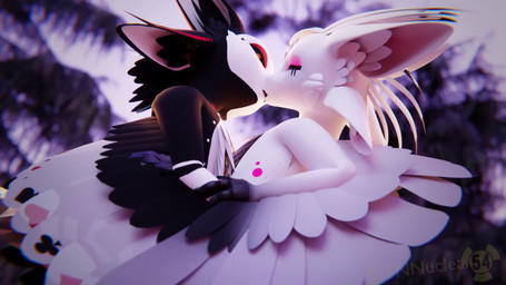 ambiguous/ambiguous ambiguous_gender anthro duo feathered_wings feathers fore...
