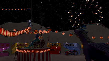 anthro detailed_background female feral festival fireworks group holidays mal...