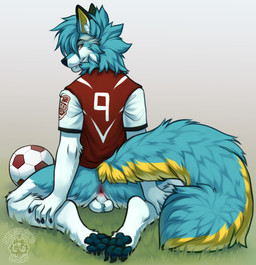 amber_eyes anthro anus backsack ball ball_tuft balls clothing feet fluffy flu...