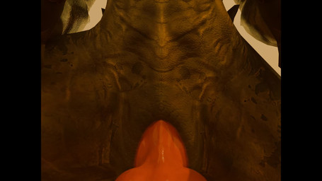 animal_genitalia anthro bodily_fluids claws cum erection fangs fellatio_pov f...