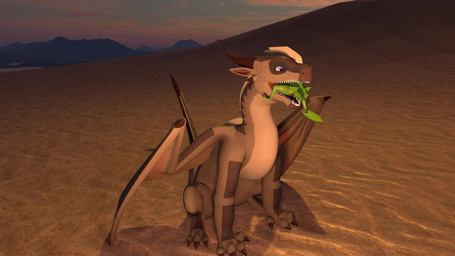 ambiguous_gender clipping desert duo evening facial_horn feral green_body gre...