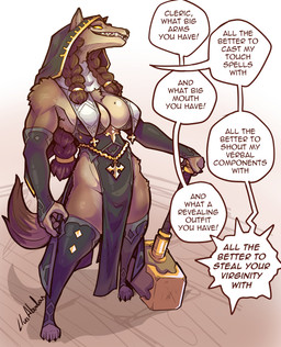 anthro biped breasts claws cleric clothed clothed_anthro clothed_female cloth...