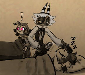 2_horns adult_on_child adult_on_young age_difference anthro beak bed big_peni...