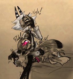 2_horns adult_on_child adult_on_young age_difference all_fours ambiguous_pene...