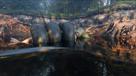 coiling_around_body duo female feral forest jungle lake male male/female plan...