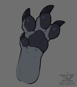 4_toes ambiguous_gender black_pawpads black_toe_claws claws curling_toes dewc...