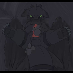animal_genitalia animal_penis anus balls black_balls black_body black_scales ...