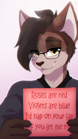 anthro brown_body brown_fur clothed clothing daww eyewear fur glasses heart_s...