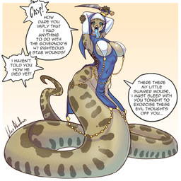 anthro apode big_breasts biped breast_curtains breasts clothed clothed_anthro...