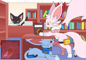 ambiguous_gender animal_genitalia animal_penis bag bell bell_collar big_tail ...
