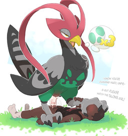 animal_genitalia animal_vulva balls beak bestiality blush bodily_fluids botto...