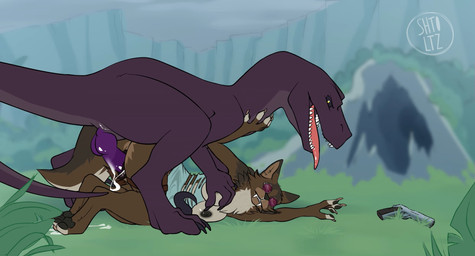 animal_genitalia animal_vulva anthro anthro_on_feral anthro_penetrated bestia...