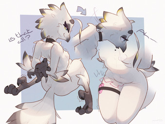 4_toes anthro avian_feet bdsm beak bedroom_eyes belly blonde_highlights bodil...