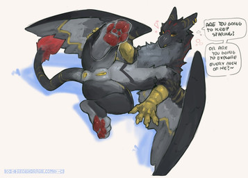 anus beak claws dialogue ear_piercing equine_anus feet female feral foot_focu...