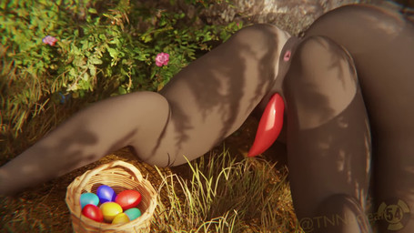 animal_genitalia anthro anus basket bent_over butt container easter_basket ea...