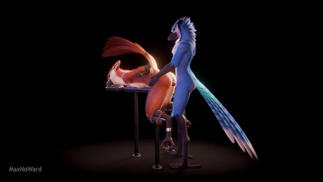 animal_genitalia animal_penis anthro anthro_on_anthro anthro_penetrated arms_...