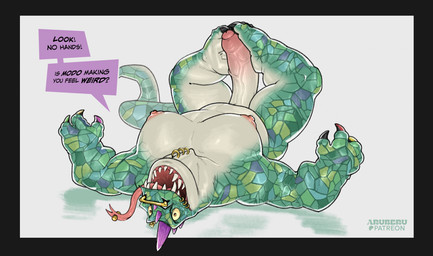 anthro autofootjob big_penis dialogue facial_piercing feet foot_fetish foot_p...