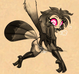 3_toes 4_fingers age_difference anthro arm_support aroused bodily_fluids butt...