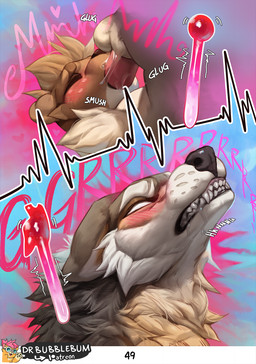 ahegao autofellatio balls blush clenched_teeth duo eyes_closed feral genitals...