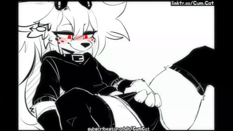 animal_genitalia anthro blush bodily_fluids butt cartoon_freckles clothed clo...
