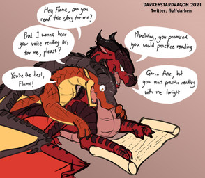 brown_body brown_scales claws countershade_torso countershading dialogue duo ...