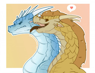 angry black_tongue blue_body blue_scales brown_body brown_scales cheek_lick d...
