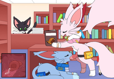 ambiguous_gender animal_genitalia animal_penis bag bell bell_collar big_tail ...