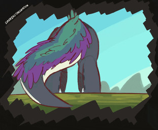 ambiguous_feral ambiguous_gender blue_eyes butt claws day digitigrade eyewear...