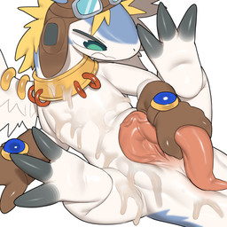 anal_prodding animal_genitalia anthro anus aviator_cap aviator_goggles biped ...