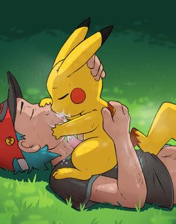 baseball_cap bestiality bodily_fluids body_hair clothing cum cum_kiss cum_on_...