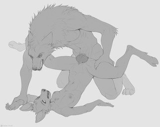animal_genitalia animal_penis anthro anthro_on_anthro anthro_penetrated anthr...