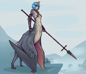 breasts claws clothed clothed_female clothed_taur clothing countershade_torso...