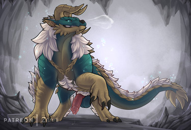 balls big_balls bodily_fluids claws dripping erection feral fur genital_fluid...