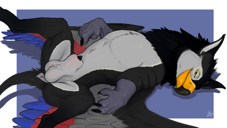 animal_genitalia anus balls beak bedroom_eyes claws feral genitals gesture ha...