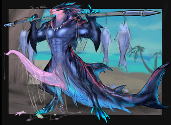 animal_genitalia animal_penis anthro big_penis blue_body cetacean_genitalia c...