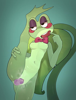 3_fingers 3_toes anthro anthro_penetrated biped black_eyes bodily_fluids bow_...