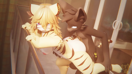 anthro anthro_penetrated bent_over big_breasts breasts butt city duo erection...