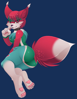anthro areola biped black_nose breasts claws collar collar_only countershade_...