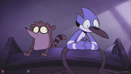 2_toes 3_toes 4_fingers alarm_clock annoyed anthro anthro_on_anthro beak bed ...