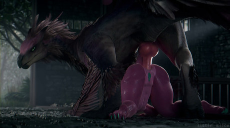 abdominal_bulge anal anal_knot_fucking anal_penetration anthro anthro_on_fera...