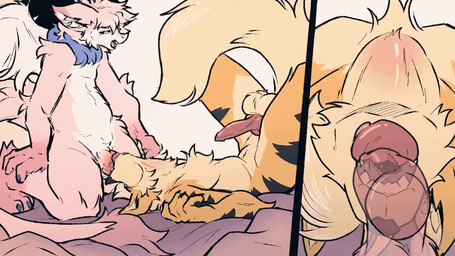 animal_genitalia animal_penis anthro backsack balls balls_on_face bodily_flui...