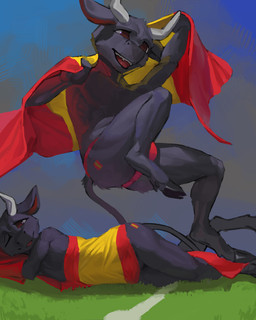 animal_genitalia animal_penis anthro athletic athletic_male balls barely_visi...